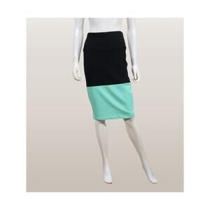 LuLaRoe Women's Two-toned Knee Length Pencil Skirt Black/Mint Green, Small, New